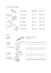 English Worksheet: Short answers