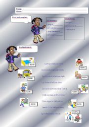 English worksheet: Routines