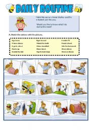 English Worksheet: Annies daily routine