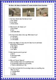 English Worksheet: Mr. Bean at the Beach