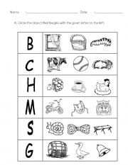 English worksheet: Begining Reading Consonant Sounds