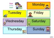 English Worksheet: Days of the week (daily routine activity)