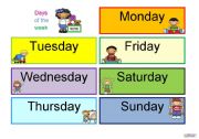 Days of the week (daily routine activity)