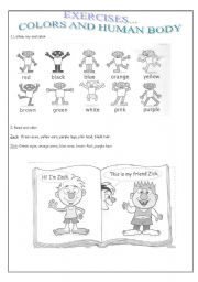 English Worksheet: COLORS AND HUMAN BODY