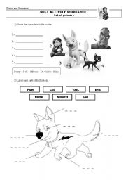 English Worksheet: Bolt Worksheet