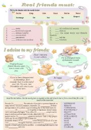 English Worksheet: Friends and friendship (2 part)