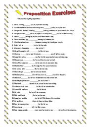 English Worksheet: Prepositions