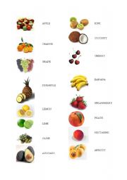 English Worksheet: Fruit Vocabulary