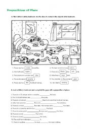 English Worksheet: Prepositions of Place