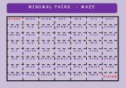 English Worksheet: MINIMAL PAIRS (MAZE + KEY)