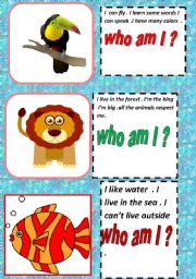 English Worksheet: who am I ?