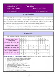 English Worksheet: LESSON PLAN THE SCHOOL