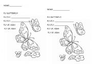 English worksheet: Fly butterfly Poem