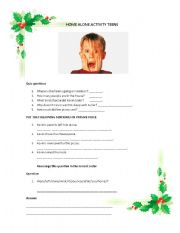 English Worksheet: Home Alone Christmas Quiz 