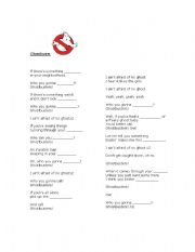 English worksheet: Gostbuster song