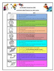 English Worksheet: solar system