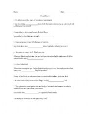 English Worksheet: 4th Grade Vocabulary Exercise Worksheet