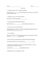 English Worksheet: 4th Grade Vocabulary Exercise Worksheet