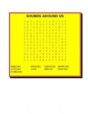 English Worksheet: SOUNDS AROUND YOU word search