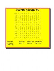 English worksheet: SOUNDS AROUND YOU word search