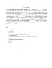 English Worksheet: Cloze Passage