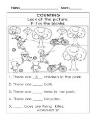 English Worksheet: Counting
