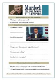 English Worksheet: Murdoch - the man behind the empire