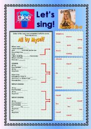 English Worksheet: > Glee Series: Season 2! > SONGS FOR CLASS! S02E17 *.* FOUR SONGS *.* FULLY EDITABLE WITH KEY! 