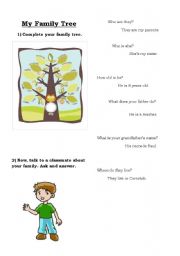 English worksheet: Family tree