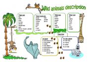 English Worksheet: Wild animal description