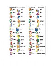 English Worksheet: Alphabet Bookmark