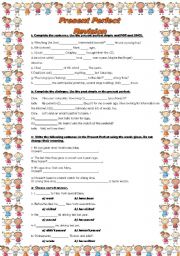English Worksheet: PRESENT PERFECT SIMPLE ***REVISION***