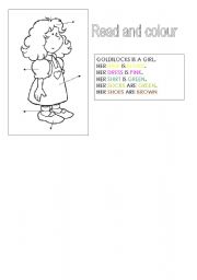 English Worksheet: Read and colour