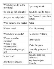 English Worksheet: Questions and Answers (Instructions in the description)