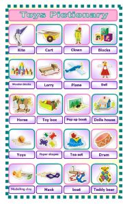 English Worksheet: toys pictionary