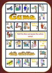 English Worksheet: DAILY ACTIVITIES GAME /editable