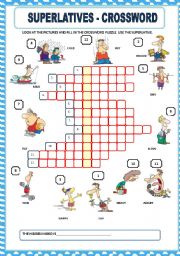 English Worksheet: SUPERLATIVES - CROSSWORD