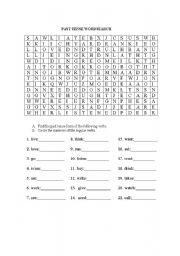 English worksheet: Past tense puzzle