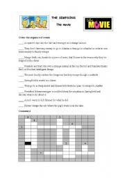 English worksheet: The Simpsons: The Movie