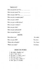 English worksheet: Have got