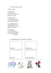 English Worksheet: Animal poem