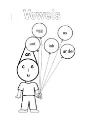 English worksheet: vowels colouring sheet