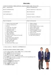 English Worksheet: School code