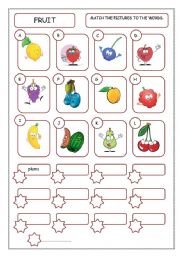 English Worksheet: Fruit