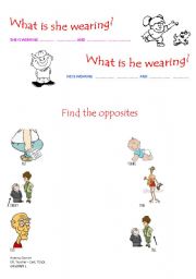 English worksheet: ADJECTIVES & CLOTHES