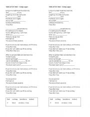 English Worksheet: 1st conditional - song activity - Time after time