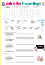 English Worksheet: Verb to Be - Present Simple