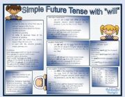 English Worksheet: Simple Future Tense with 