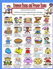 English Worksheet: Common and Proper Nouns Part 2