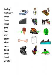 English Worksheet: Matching words with pictures